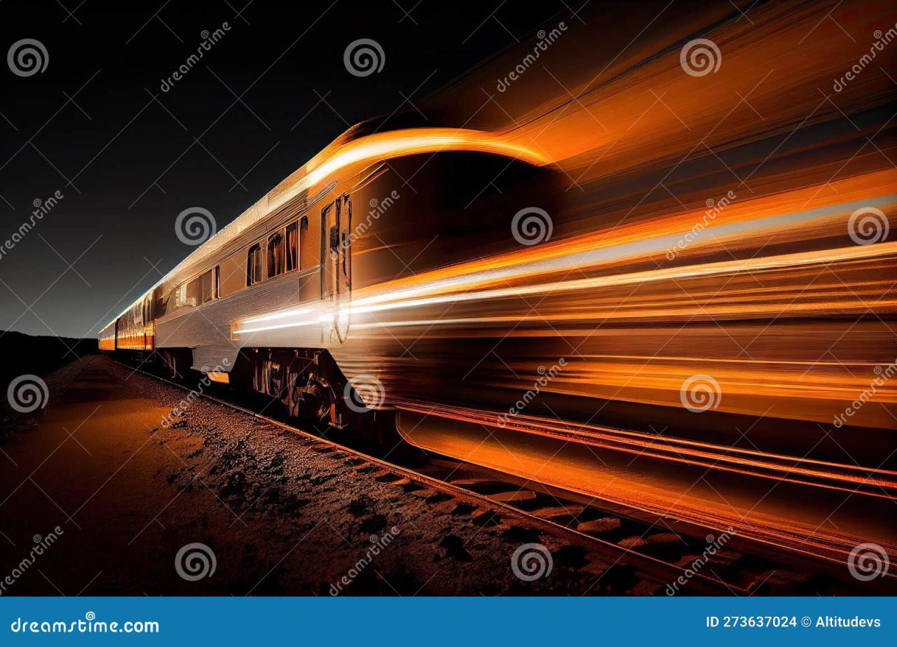 Moving Train Against the Landscape Stock Photo - Image of hill, scenery ...