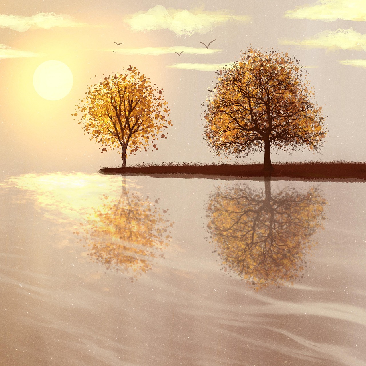 Sunset or Sunrise Through Trees — Stock Photo © dmbaker #136990534